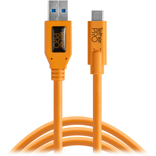 Dây Tether Tools - Cáp TetherPro USB 3.0 to USB C - Dài 4.6m- Màu Cam (USB-C)CUC3215-ORG